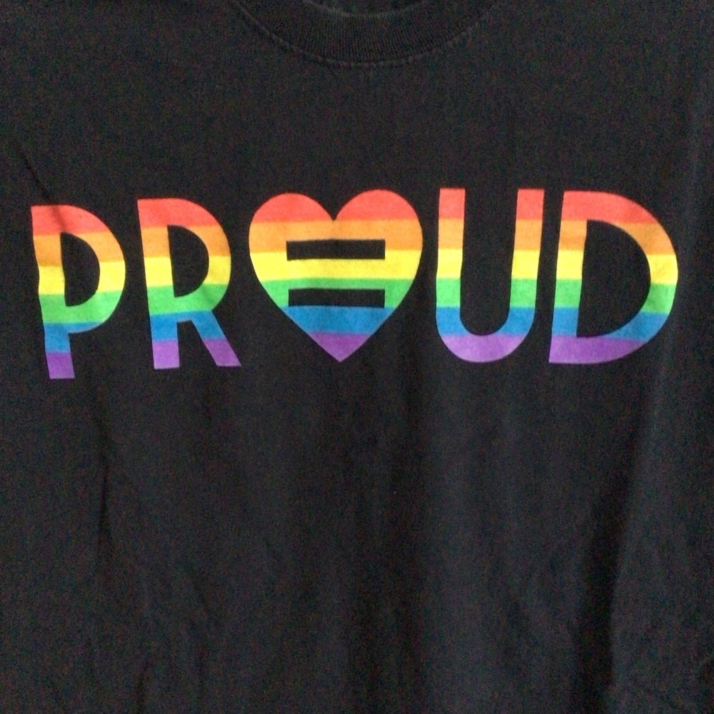 Spencer’s PROUD Equality Rainbow Pride Short Sleeve Top - Size Medium - Picture 2 of 4